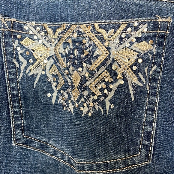 CJ Banks Denim - CJ Banks Crystal Jeans Pockets 24W Plus Denim Blue Relaxed Fit Cotton Stretchy